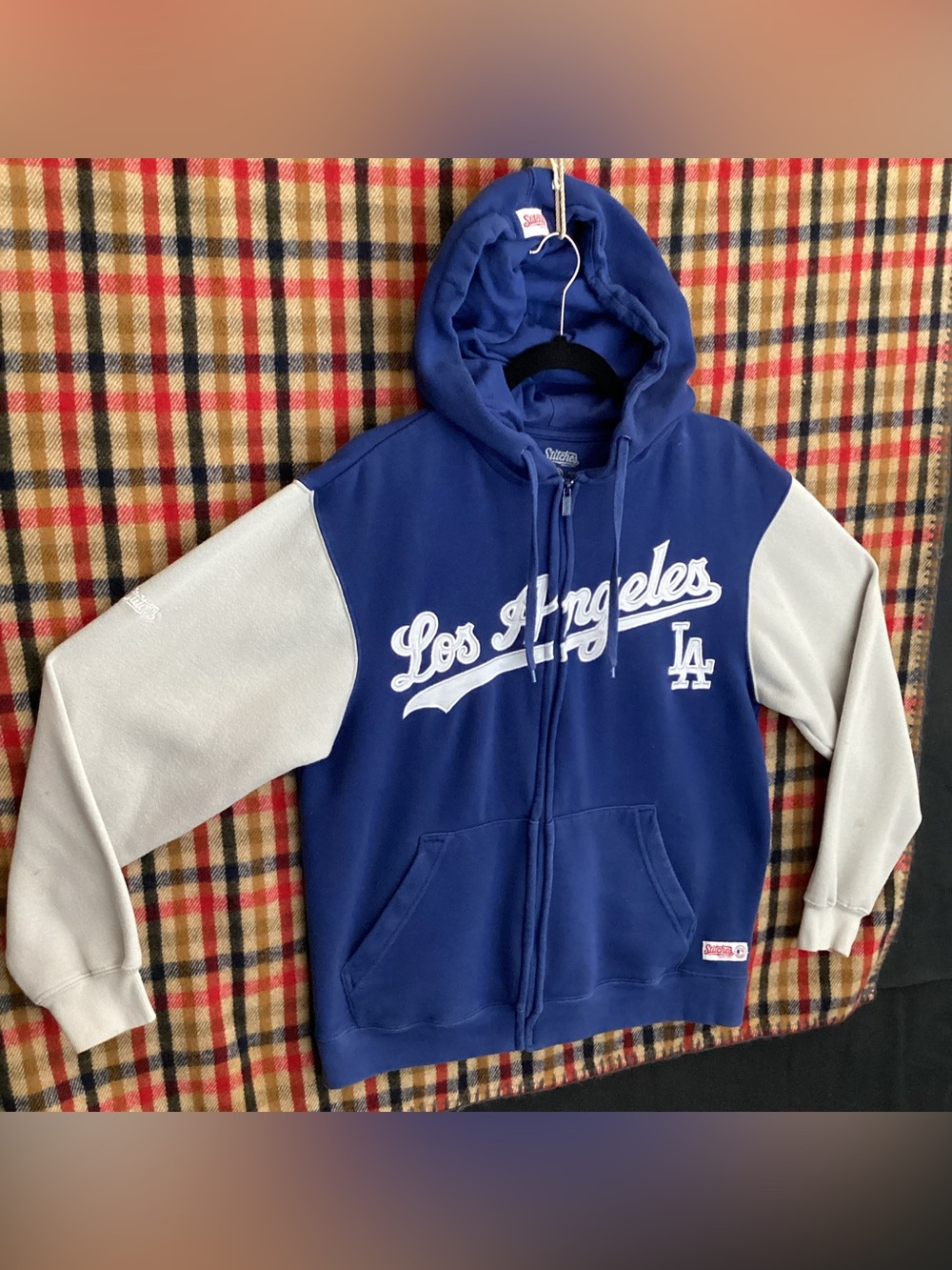 Stitches x Los Angeles dodgers zip up hoodie sweatshirt